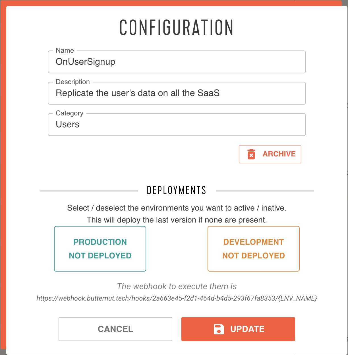 Configuration Workflow Form