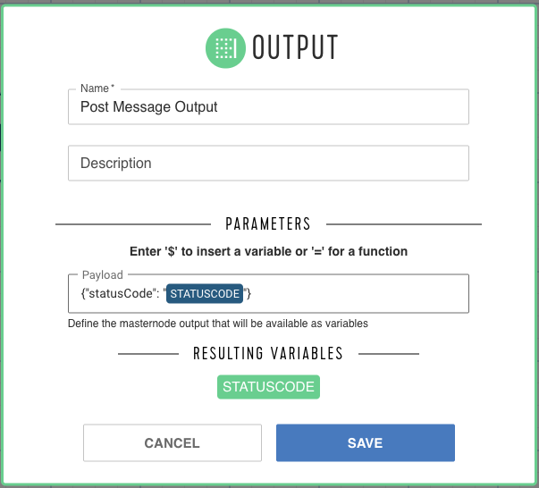 Masternode Output Form